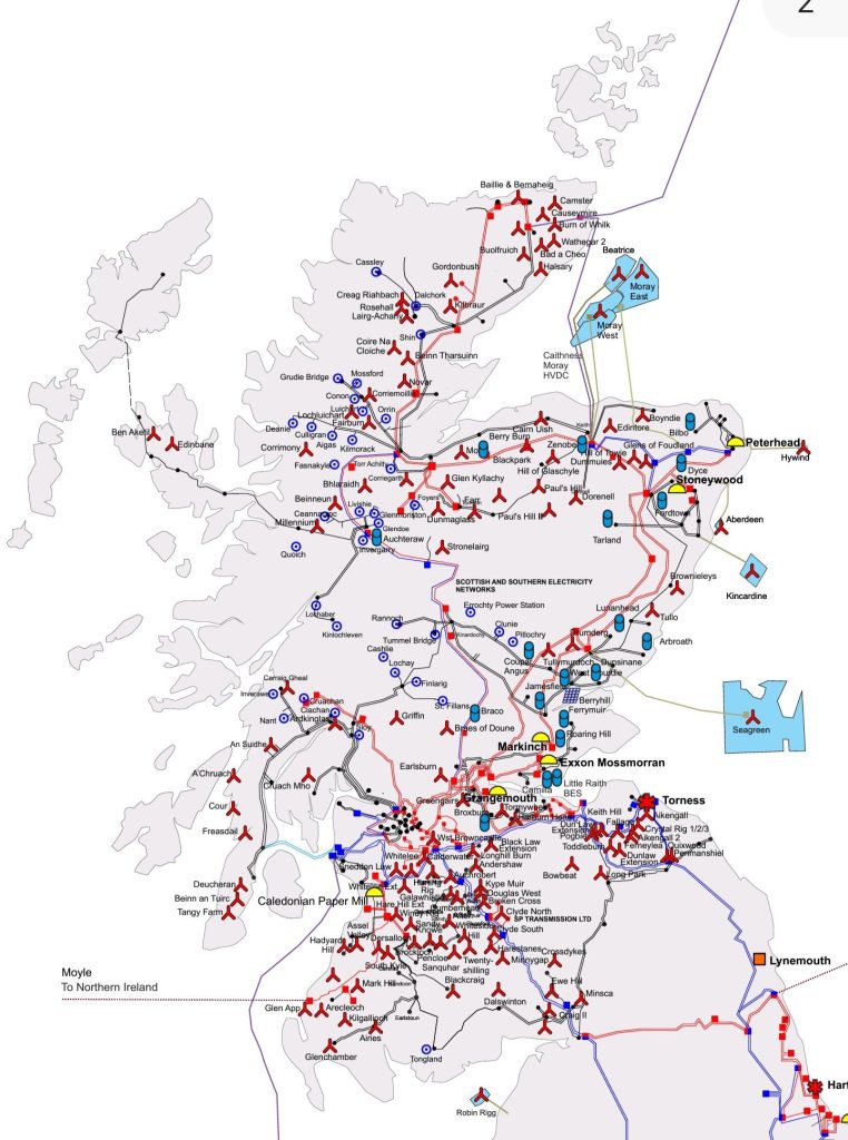 Energy Grid and Power Stations Across Scotland