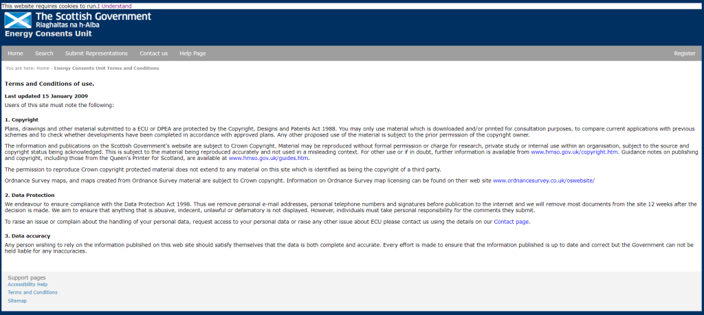ECU Website, 25 January 2026 at 20:00 GMT – Screenshot highlighting references to superseded data protection legislation