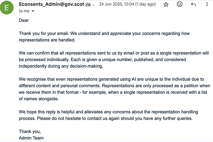 ECU Confirm that ObjectNow is a legit means of objecting to planning applications in Scotland